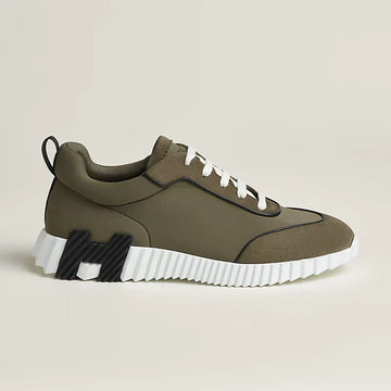 Hermès Sneakers Bouncing vert toundra / noir