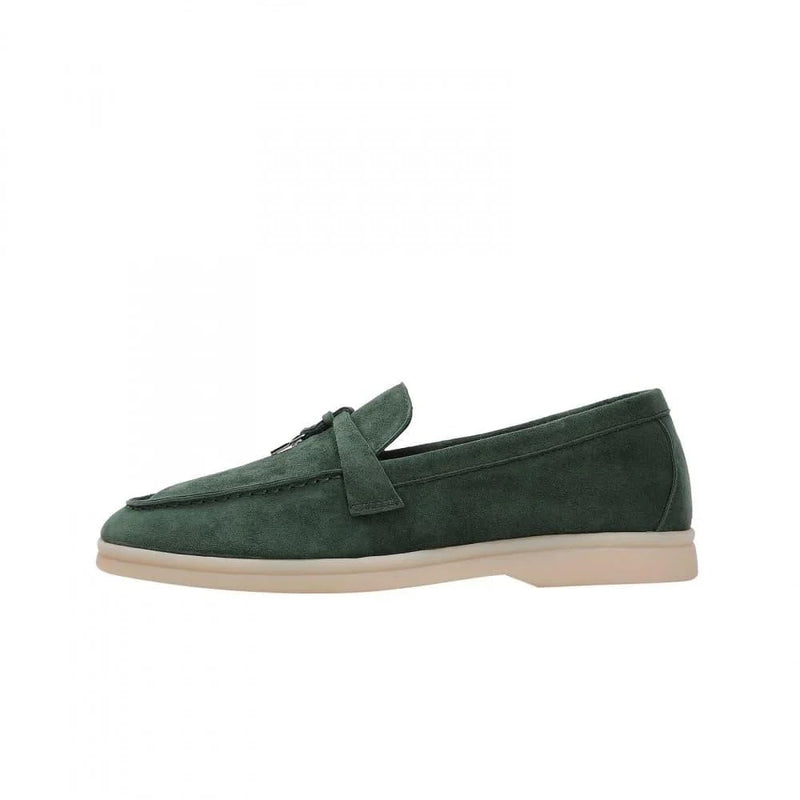 Loro Piana Women's Loafers | Summer Charms Walk Green