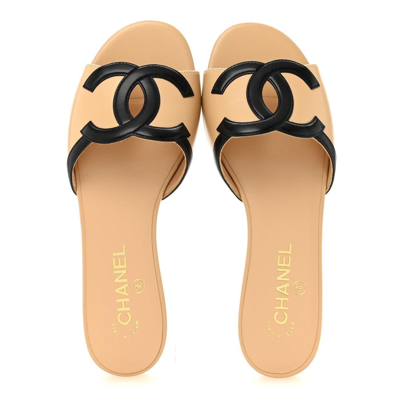 Chanel Leather Slide Sandals