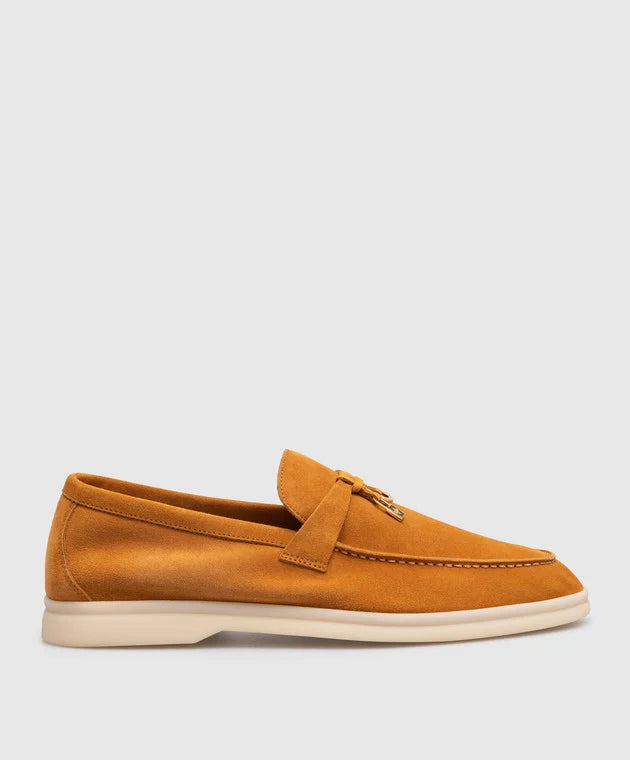 Loro Piana Women's Loafers | Gold Caramel Summer Charms Walk