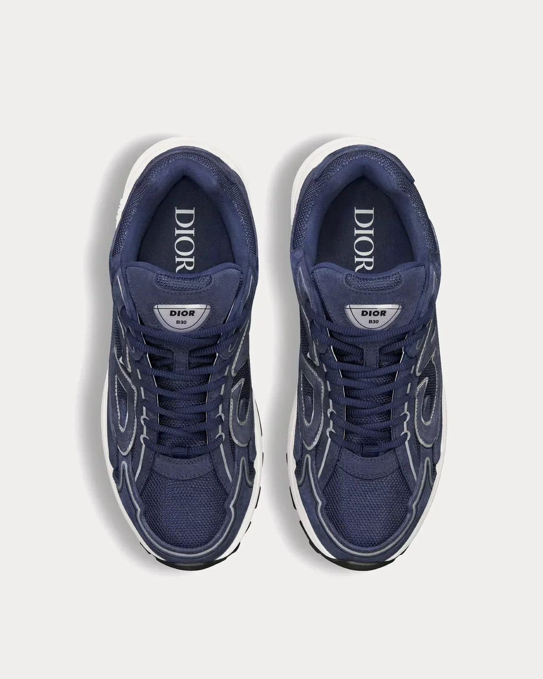 Dior - B30 Countdown Suede Navy Blue Low Top Sneakers