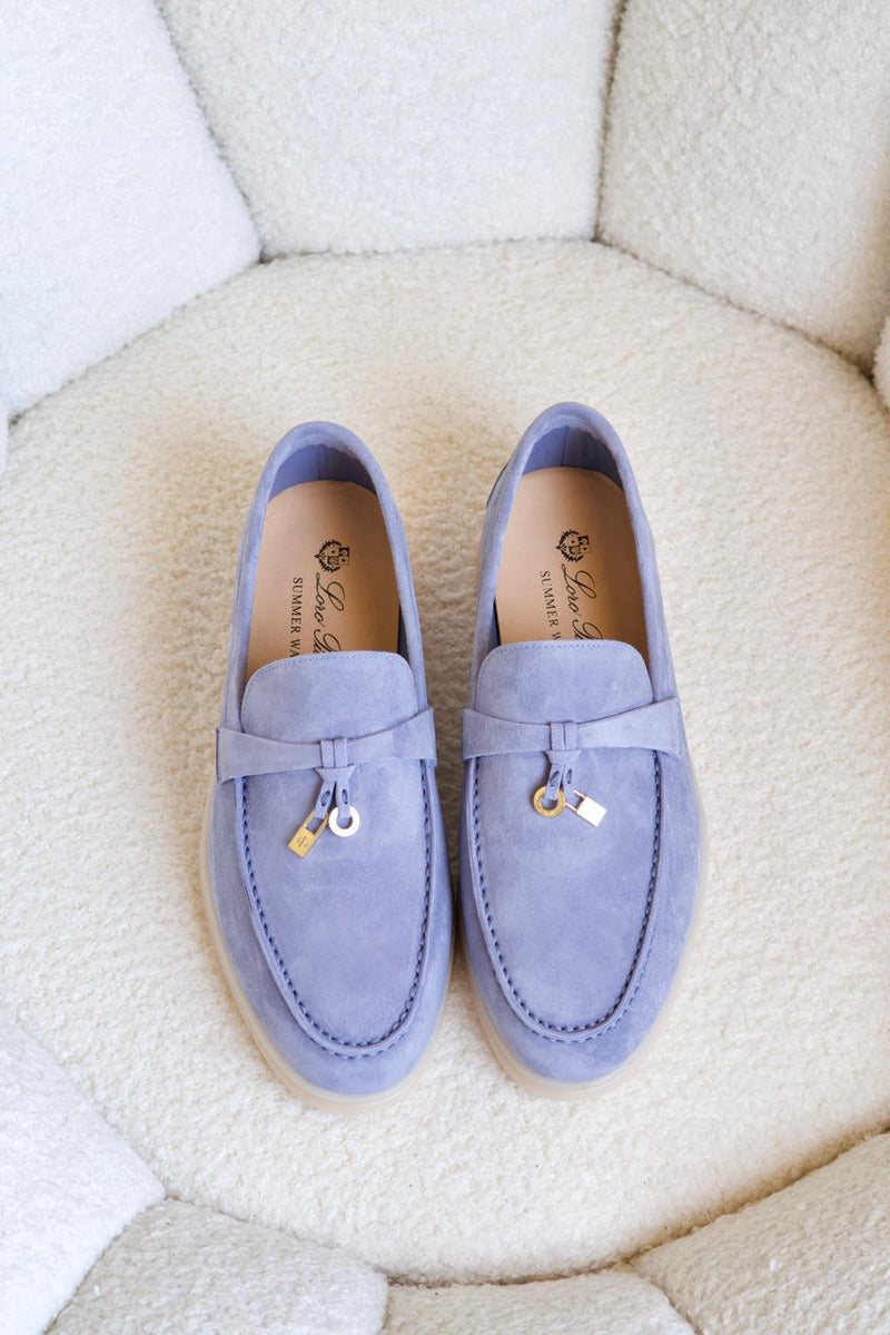 Loro Piana Women's Loafers |Summer Charms Walk Light Blue