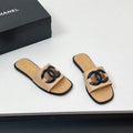 Chanel Interlocking CC Flat Slides
