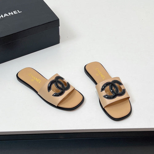 Chanel Interlocking CC Flat Slides