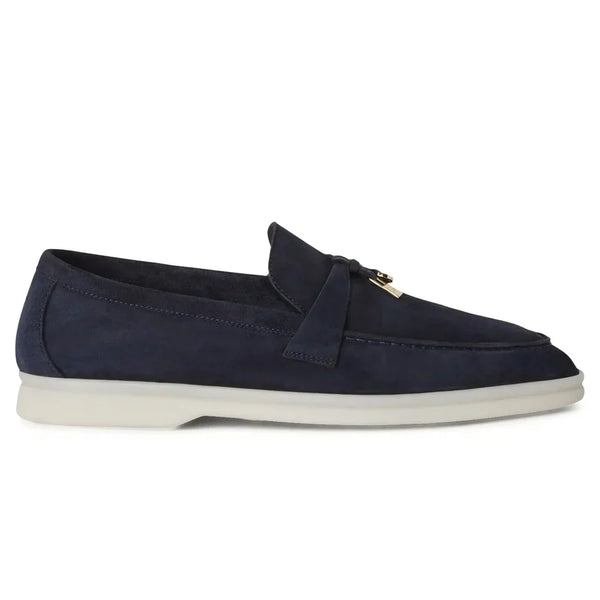 Loro Piana Loafers | Summer Charms Suede Argo Blue Melange
