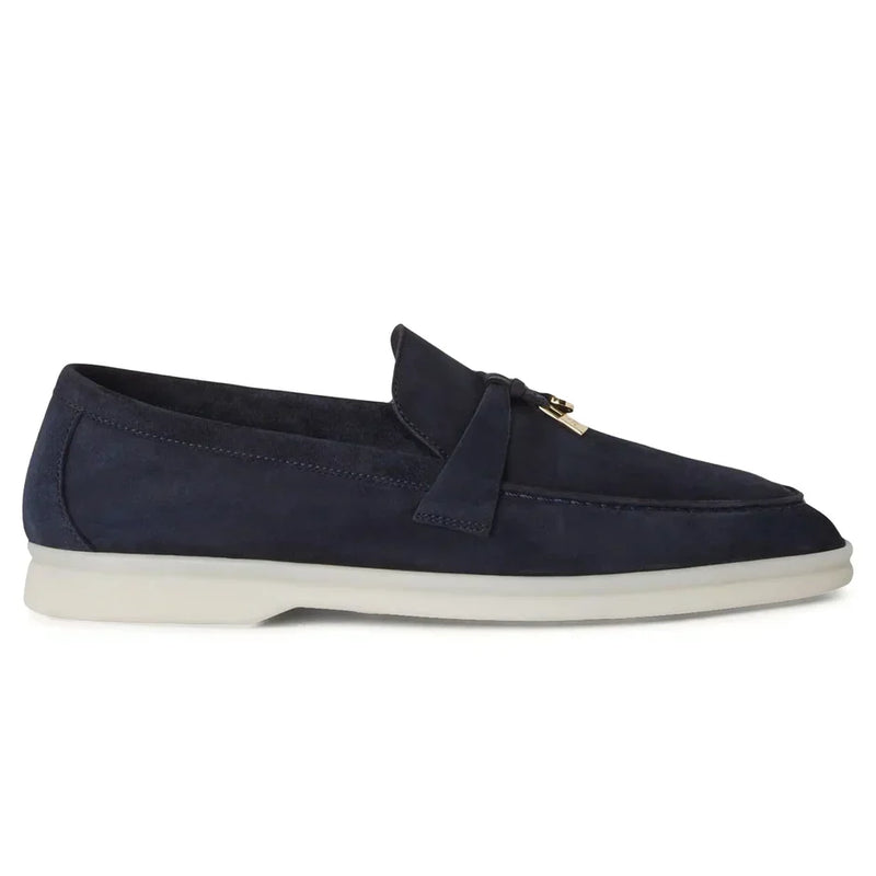 Loro Piana Loafers | Summer Charms Suede Argo Blue Melange
