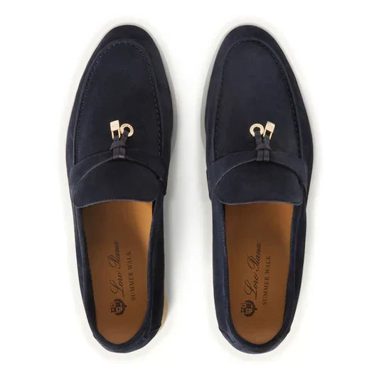 Loro Piana Loafers | Summer Charms Suede Argo Blue Melange
