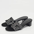 Hermès Black Suede Crystal Embellished Oasis