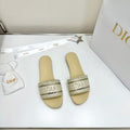 Women's Pearl Accent Flat Slide Sandals