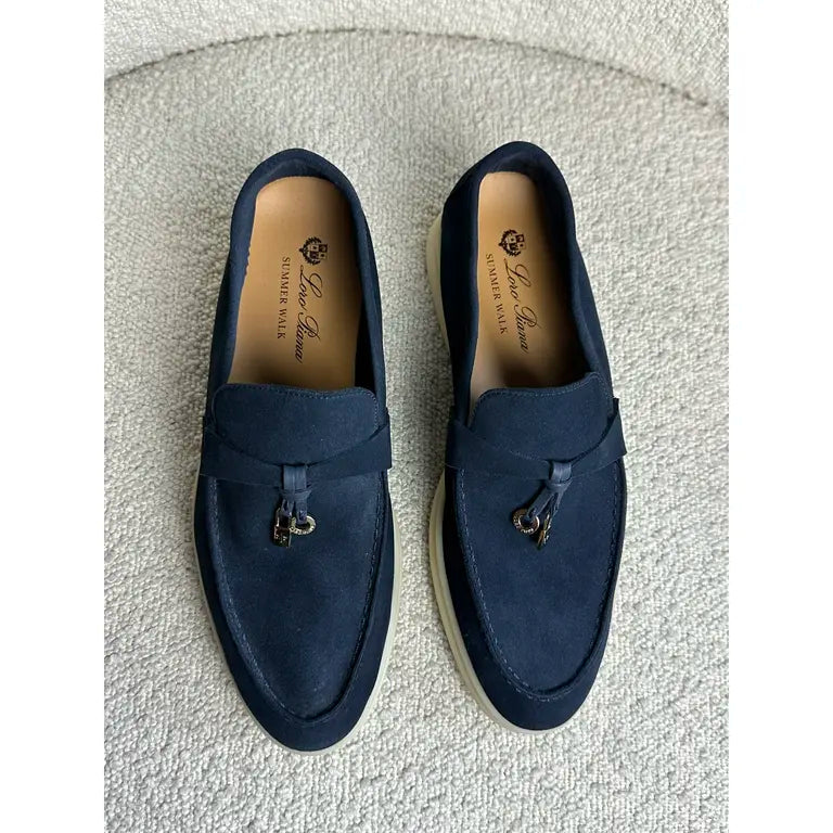 Loro Piana Women's Loafers | Summer Charms Walk Dark Blue