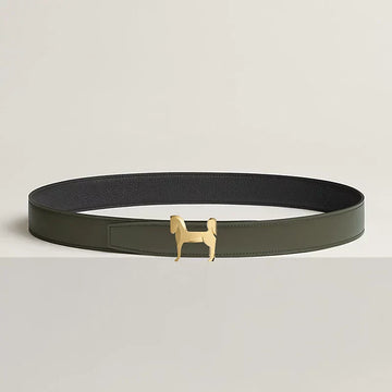 Hermès leather belt Olive