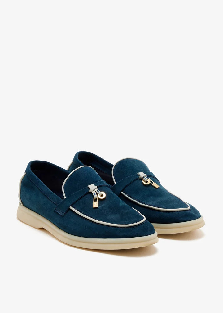 Loro Piana Women's Loafers |Summer Charms Walk Navy