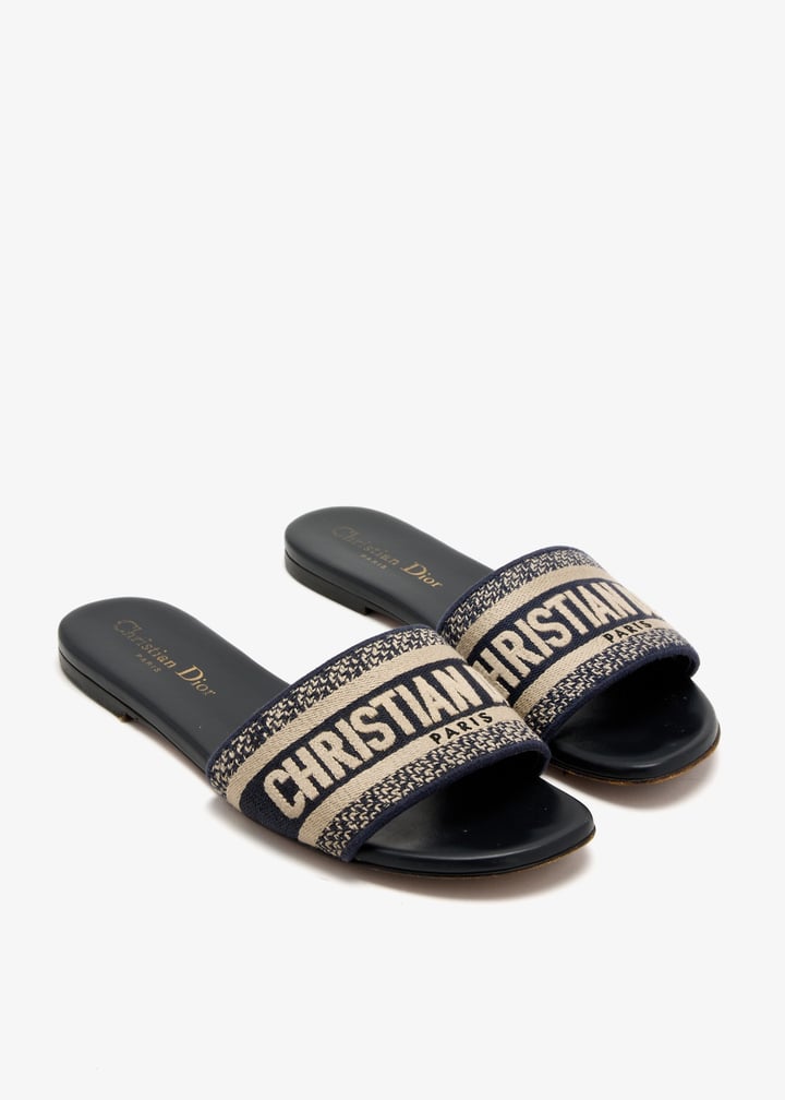 Christian Dior Dway Navy Logo Slides