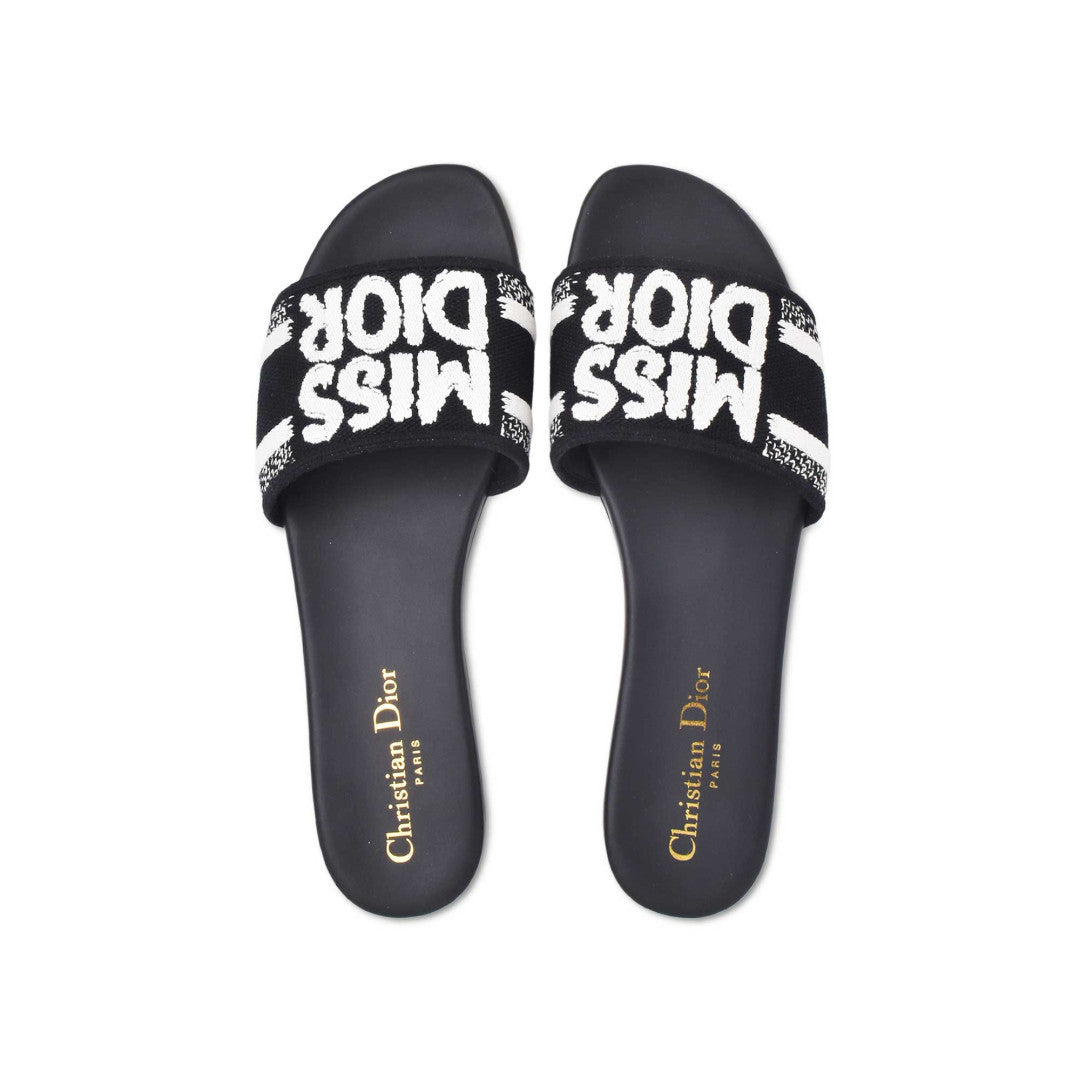 Christian Dior Miss Dior Dway Slides in Black