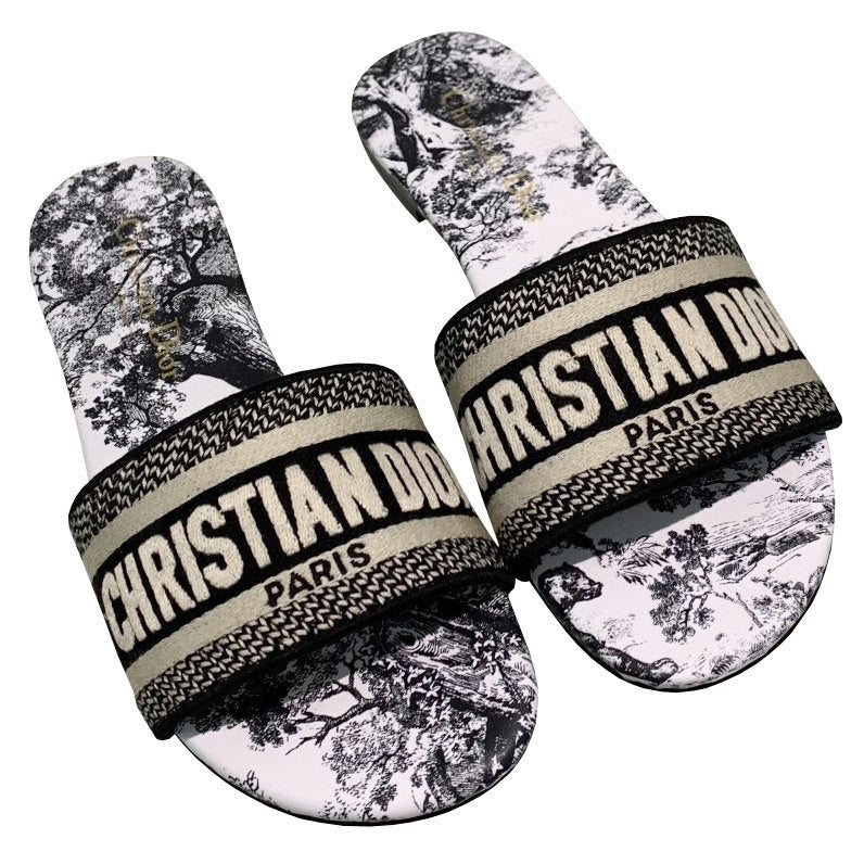 Christian Dior Toile De Jouy Logo Slides