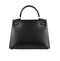 Hermès Bag | Kelly 28 Sellier Handbag In Black Box Calfskin Leather With Gold Hardware.