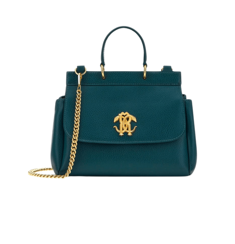 Roberto Bag | Cavalli Shoulder Bag With Mirror Snake Monogram