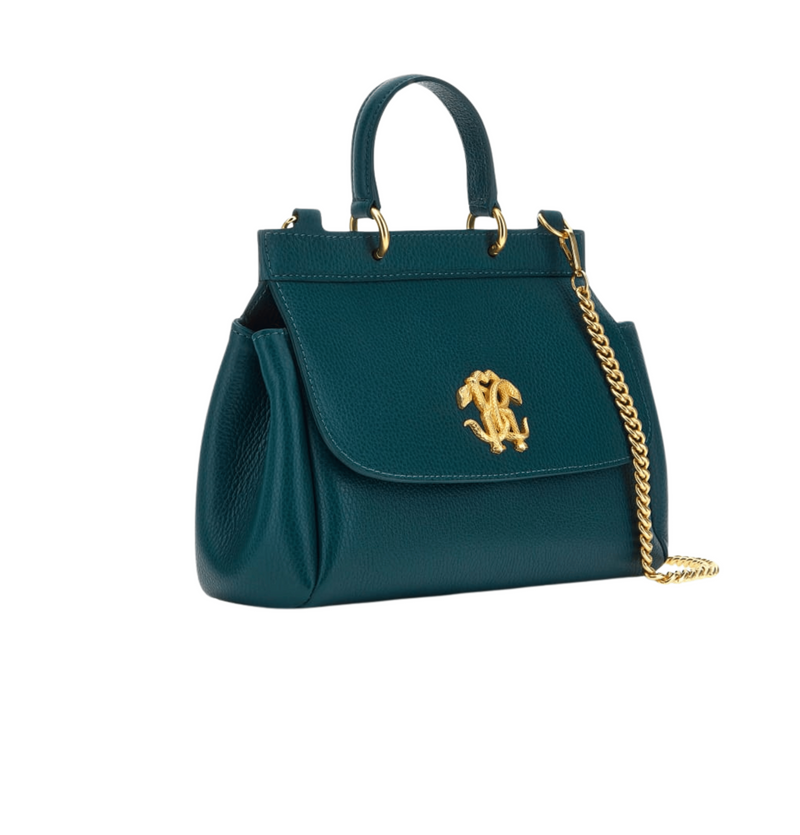 Roberto Bag | Cavalli Shoulder Bag With Mirror Snake Monogram