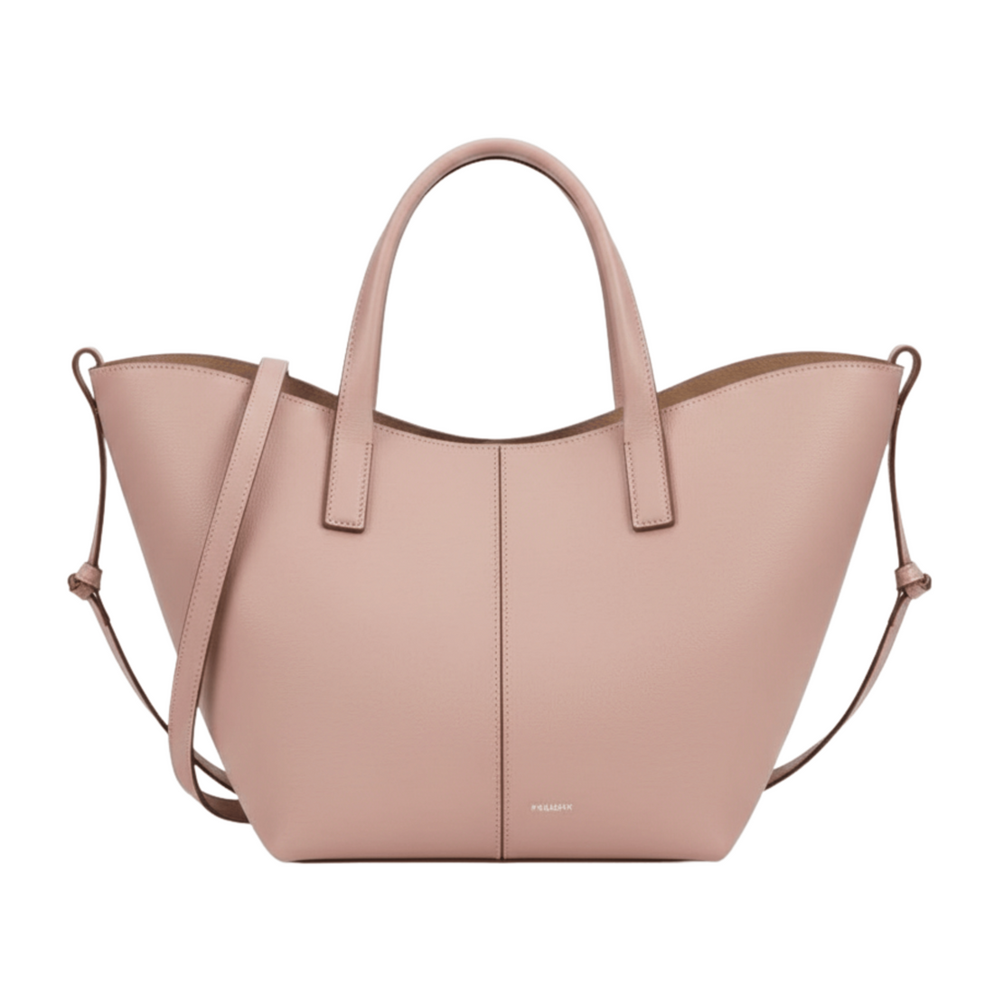 Polène Bag | Cyme Mini Bag In Textured Pink Leather