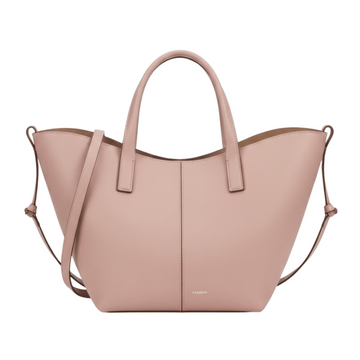 Polène Bag | Cyme Mini Bag In Textured Pink Leather