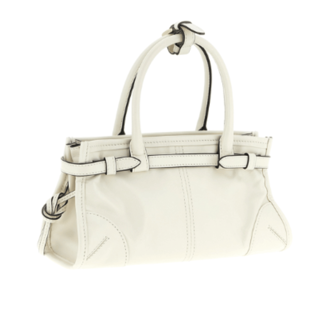 Prada Bag | Bonnie Mini Leather Tote Bag White Calf Leather