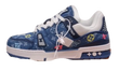 Louis Vuitton Trainer Blue Denim Embroidered