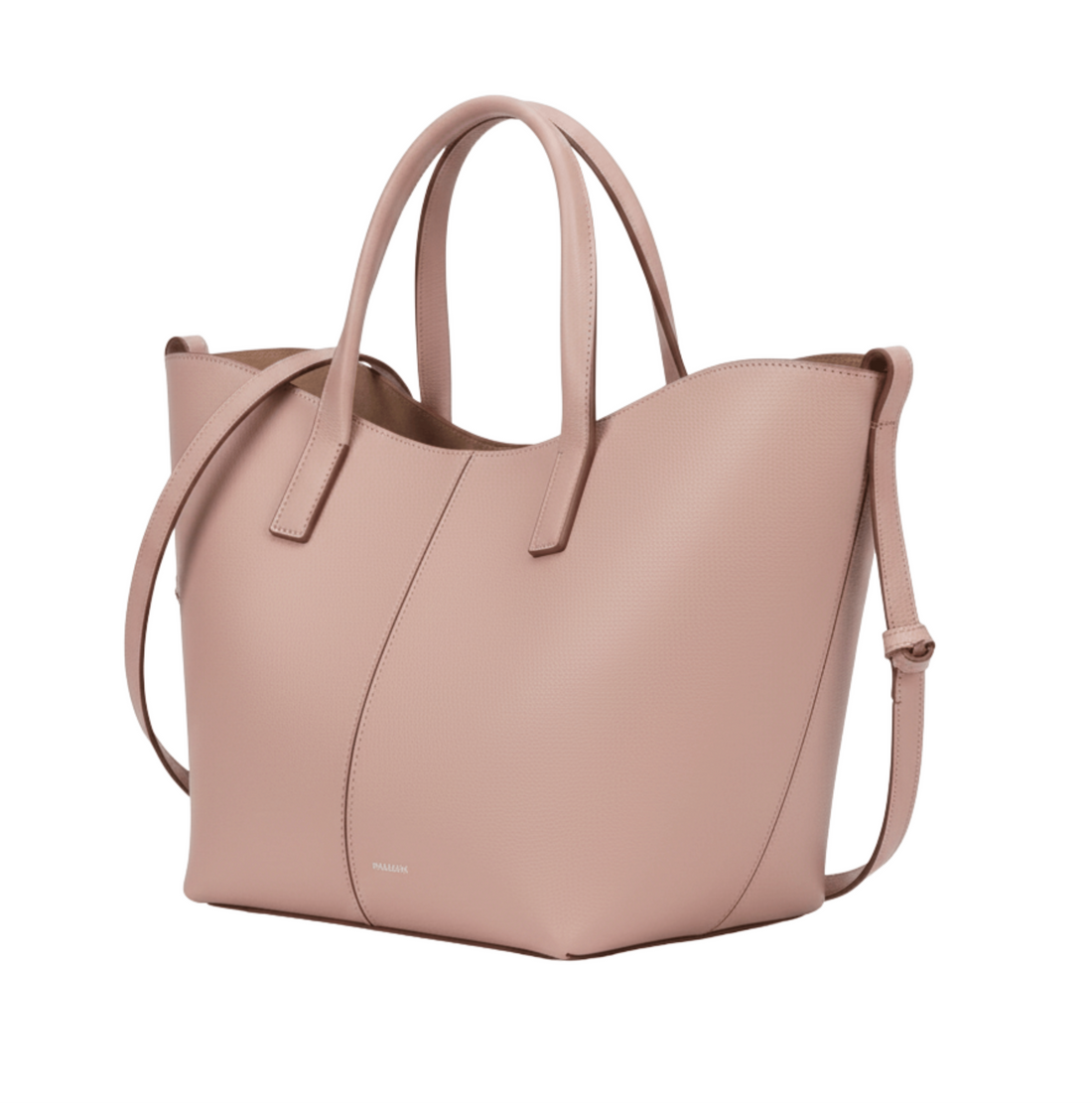 Polène Bag | Cyme Mini Bag In Textured Pink Leather
