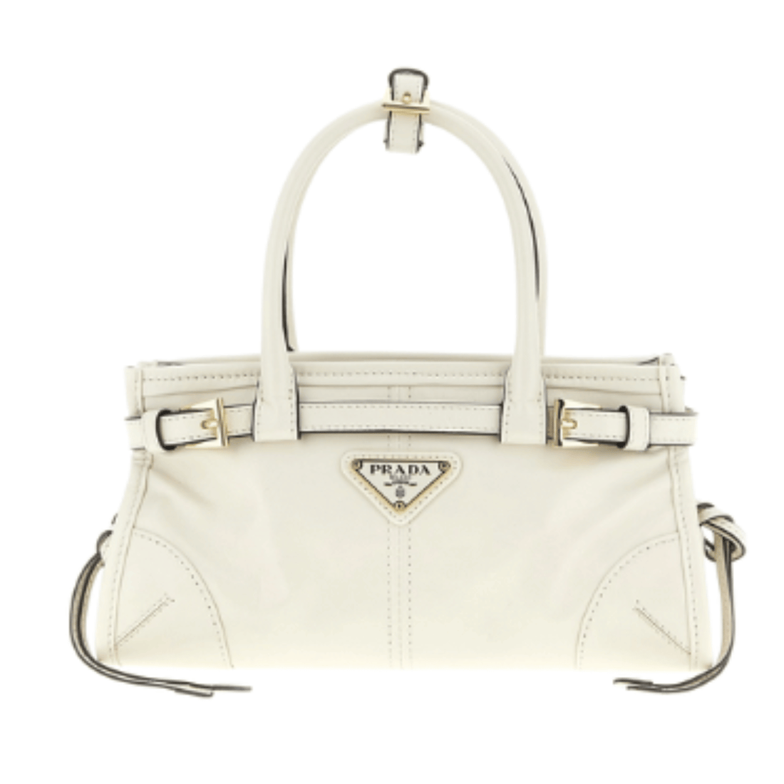 Prada Bag | Bonnie Mini Leather Tote Bag White Calf Leather