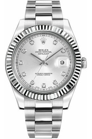 Rolex | Datejust 41 Silver Diamond Dial