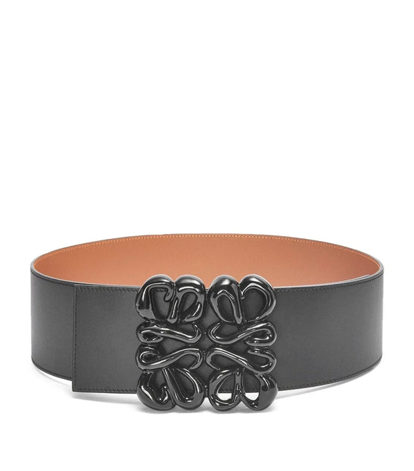 Loewe Anagram reversible leather belt Black
