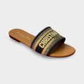 Christian Dior Dway Embroidered Canvas Slides