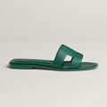 Hermès Oran Sandal Emerald Leather