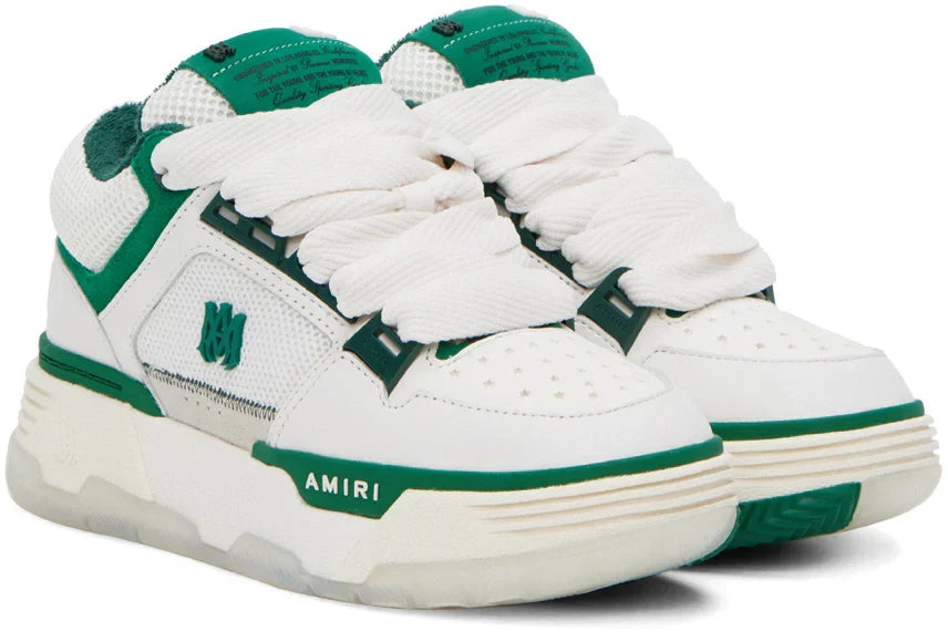 AMIRI White & Green MA-1 Sneakers